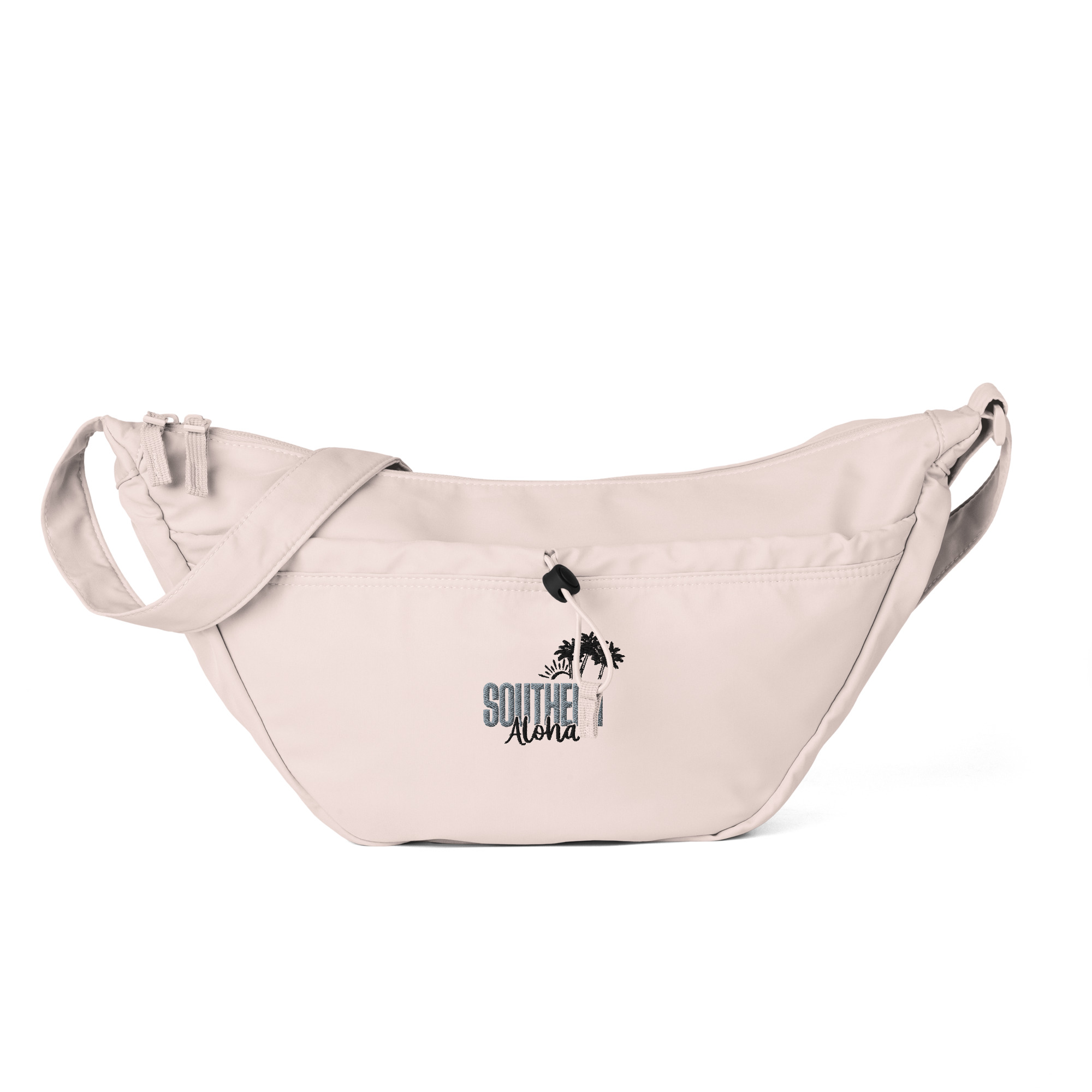 everyday-crossbody-bag-fresh-pink-front-6a6a9d1393734.jpg Southern Aloha embroidered everyday crossbody bag - Image 1